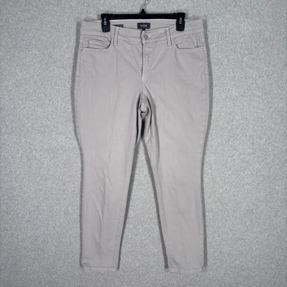 NYDJ Alina Convertible Ankle Jeans Size 12 Gray Lift Tuck Slimming Skinny Pants